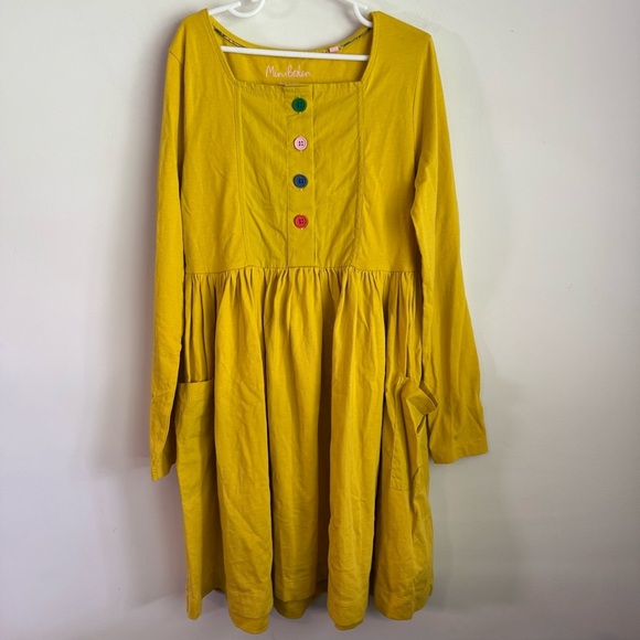 Mini Boden yellow long sleeve dress size 9-10Y - Picture 1 of 5